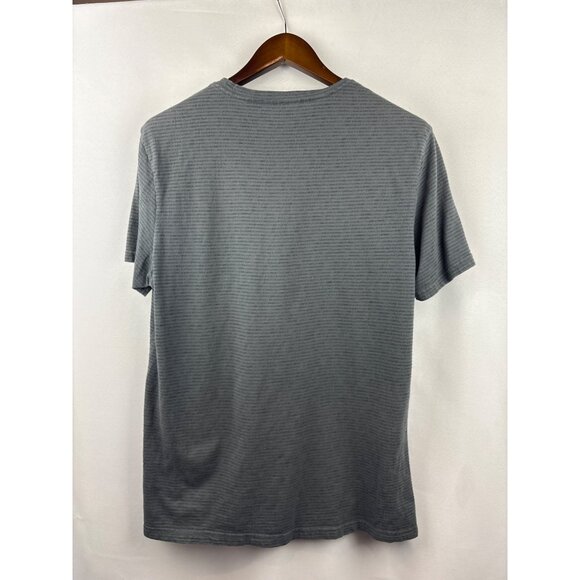 Men’s Public Opinion Large Gray Striped Short Sleeve Shirt - Picture 3 of 4